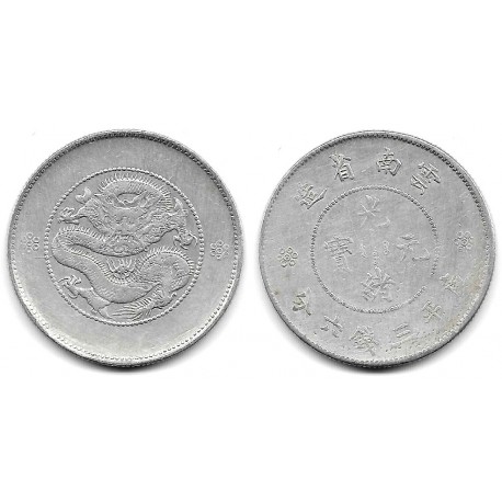 (Y257) China (Yunnan). 1911-15. 50 Cents (BC+) (Plata)
