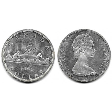 (64.1) Canadá. 1965. 1 Dollar (EBC) (Plata)