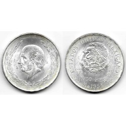 (468) Estados Unidos Mexicanos. 1953. 5 Pesos (MBC+/EBC-) (Plata)