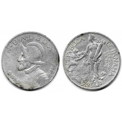 (13) Panamá. 1934. 1 Balboa (BC) (Plata) Manchas