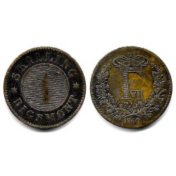 (763) Dinamarca. 1860. 1 Skilling Rigsmont (MBC)
