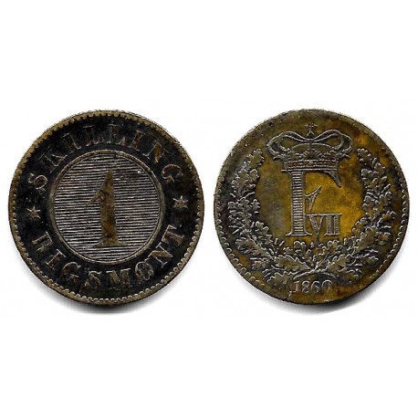 (763) Dinamarca. 1860. 1 Skilling Rigsmont (MBC)