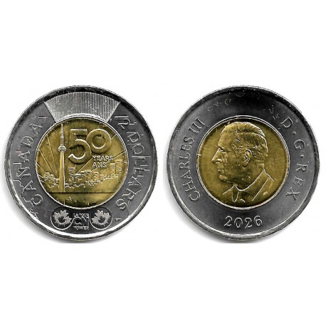 Canadá. 2026. 2 Dollar (SC) 50 Years Ans