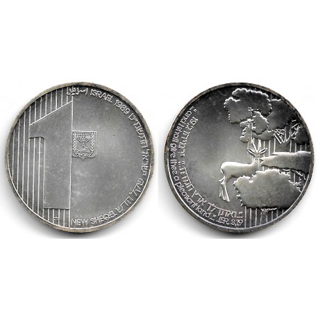 (199) Israel. 1989. 1 New Sheqel (SC) (Plata)