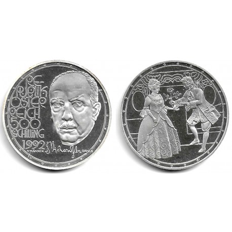 (3021) Austria. 1992. 500 Schilling (EBC+) (Plata)