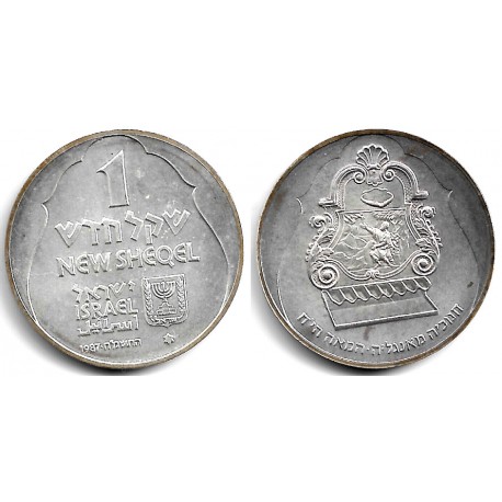 (183) Israel. 1987. 1 New Sheqel (SC) (Plata)