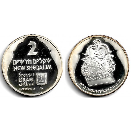 (184) Israel. 1987. 2 New Sheqalim (EBC+) (Plata)