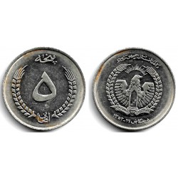 (977) Afganistán. 1973(AH1352). 5 Afghanis (MBC+)