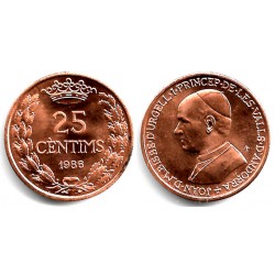 (33) Andorra. 1986. 25 Céntimos (SC)