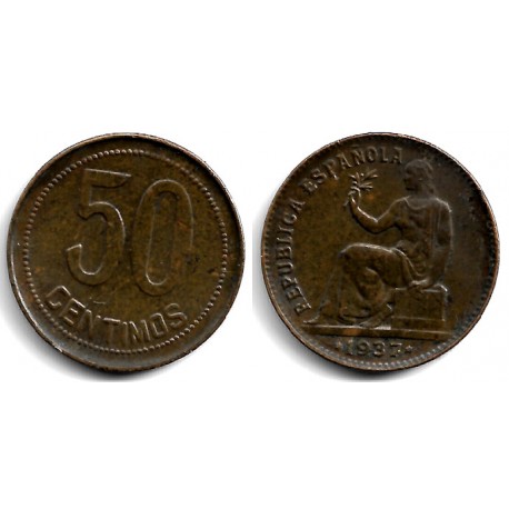 España (II República). 1937*(--6). 50 Céntimos (MBC)