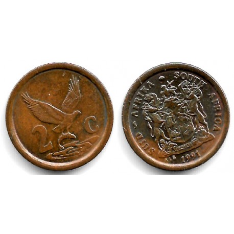 (133) Sudáfrica. 1991. 2 Cents (EBC)