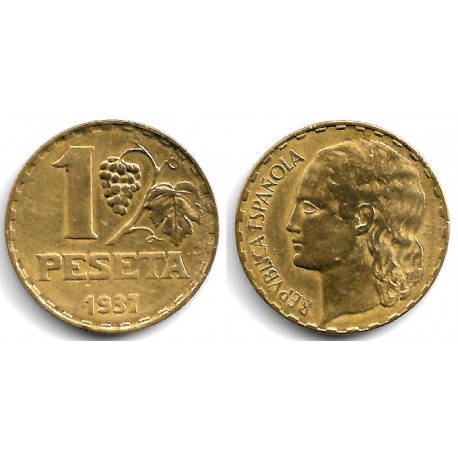 España (II República). 1937. 1 Peseta (MBC-)