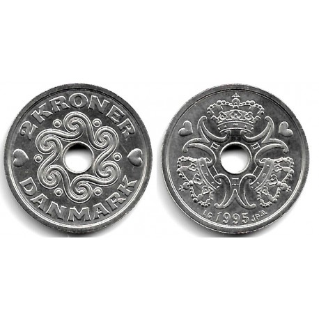 (874.1) Dinamarca. 1995. 2 Kroner (EBC+)