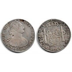 Carlos IV. 1806. 8 Reales (MBC/MBC-) (Plata) Ceca de Potosí PJ