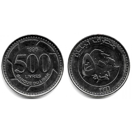 (39) Líbano. 1996. 500 Livres (SC)