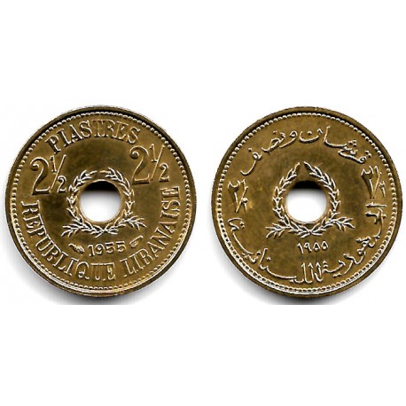 (20) Líbano. 1955. 2½ Piastres (SC)