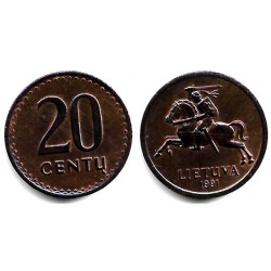 (89) Lituania. 1991. 20 Centu (SC)