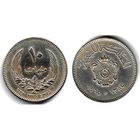 (8) Libia. 1965. 10 Milliemes (EBC)
