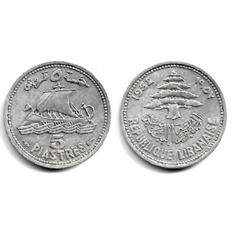 (14) Líbano. 1952. 5 Piastes (MBC+)
