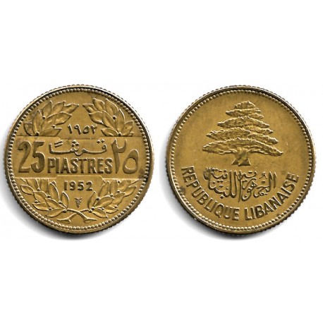 (16.1) Líbano. 1952. 25 Piastes (EBC+)