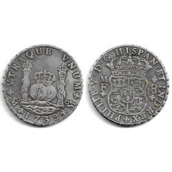 Felipe V. 1739. 8 Reales (MBC) (Plata) Ceca de Méjico MF
