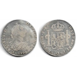 Carlos IV. 1790. 8 Reales (MBC-/BC+) (Plata) Ceca de Potosí PR