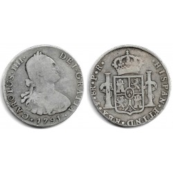 Carlos IV. 1791. 8 Reales (BC+) (Plata) Ceca de Potosí PR