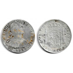 Carlos IV. 1807. 8 Reales (BC+/BC) (Plata) Ceca de Méjico TH