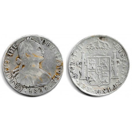 Carlos IV. 1807. 8 Reales (BC+/BC) (Plata) Ceca de Méjico TH