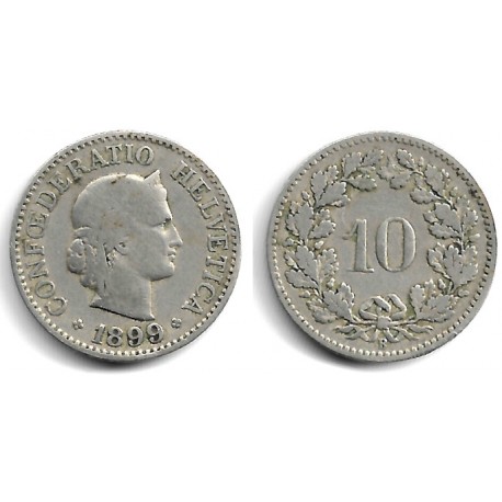 (27) Suiza. 1899. 10 Rappen (BC/BC+)