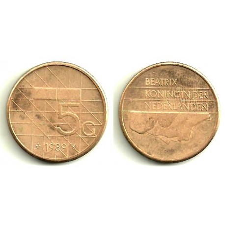 (210) Países Bajos. 1989. 5 Gulden (MBC)