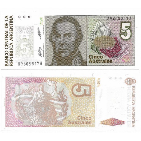 (324b) Argentina. 1985-89. 5 Pesos (SC)