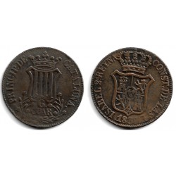 Isabel II. 1839. 6 Cuartos (BC+/MBC-) Ceca de Cataluña