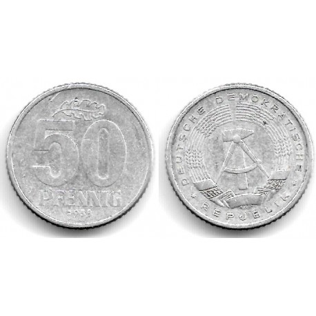 (12.1) Alemania Democrática. 1958(A). 50 Pfennig (BC+/BC)
