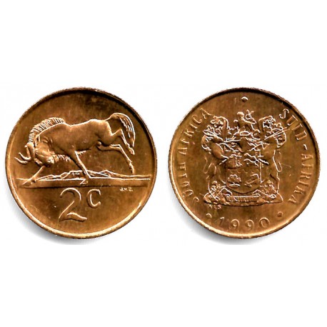 (83) Sudáfrica. 1990. 2 Cents (EBC)