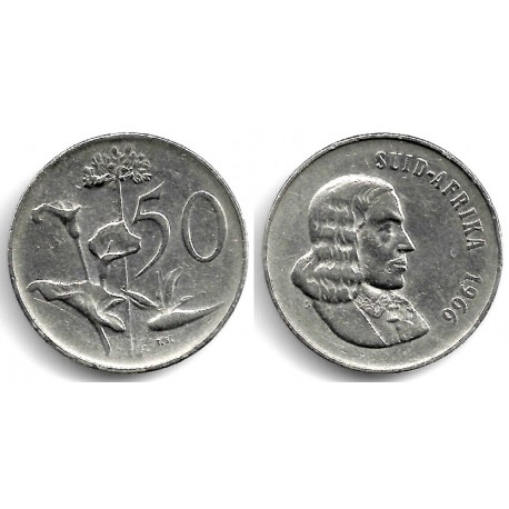 (70.1) Sudáfrica. 1966. 50 Cents (MBC)