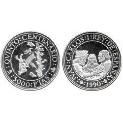 España. 1989. 5000 Pesetas (EBC+) (Plata) 54 gr. de .925 Milésimas