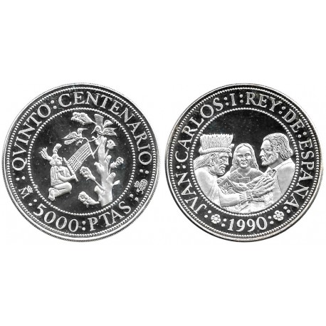 España. 1989. 5000 Pesetas (EBC+) (Plata) 54 gr. de .925 Milésimas