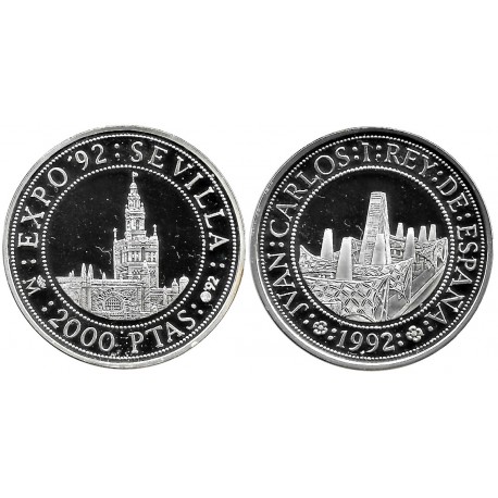 España. 1992. 2000 Pesetas (EBC+) (Plata) 27 gr. de .925 Milésimas