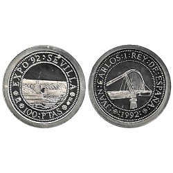 España. 1992. 100 Pesetas (EBC+) (Plata) 1,68 gr. de .925 Milésimas
