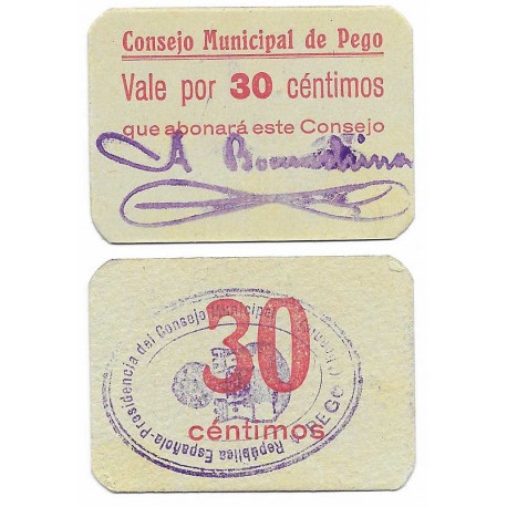 Pego. Sin Fecha. 30 Céntimos (SC)