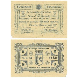 Floreal del Raspeig. 1937. 50 Céntimos (EBC)