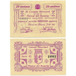 Floreal del Raspeig. 1937. 25 Céntimos (SC-)