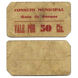 Gata de Gorgos. Sin Fecha. 50 Céntimos (MBC)