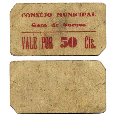 Gata de Gorgos. Sin Fecha. 50 Céntimos (MBC)