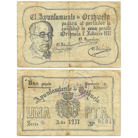 Orihuela. 1937. 1 Peseta (MBC)