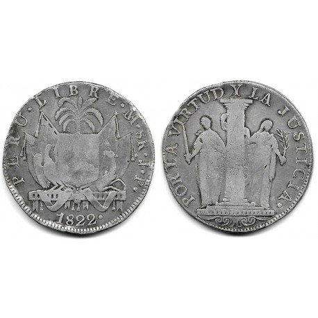 (136) Perú. 1822. 8 Reales (BC+) (Plata) Ceca de Lima JP