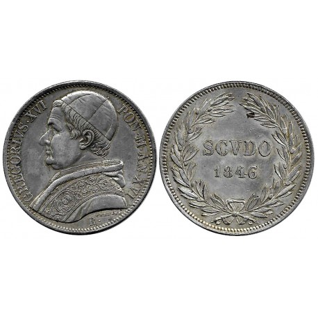 (1324) Ciudad del Vaticano. 1846. 1 Escudo (EBC/EBC-) (Plata)
