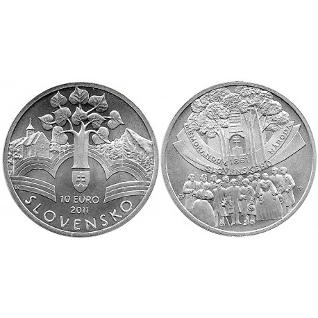 (116) Eslovaquia. 2011. 10 Euro (SC) (Plata)