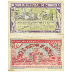 Orihuela. 1937. 1 Peseta (EBC)